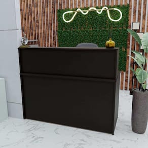 Balcão Atendimento Recepção Consultório Com Gaveta 120x60cm Preto