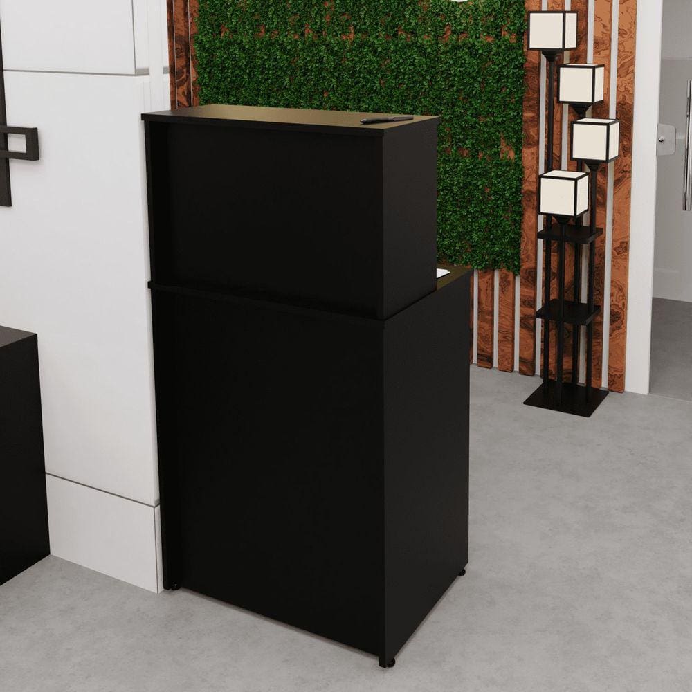Balcão Caixa Atendimento Comercial Recepção Consultório 60cm Preto