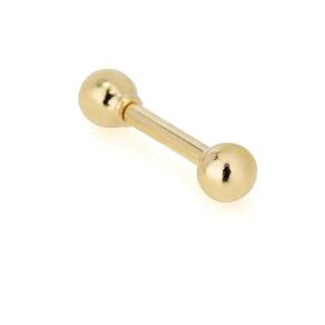 Piercing Em Ouro 18K Reto Com Bola 3Mm