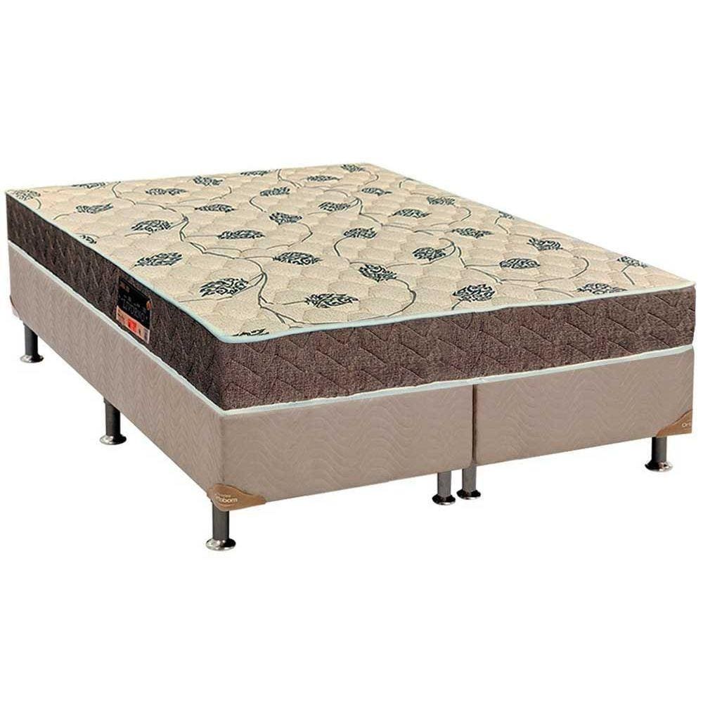 Cama Box Queen: Colchão Espuma Orthoflex D28/EP Anatômico Livorno + Base CRC Suede Clean(158x198)