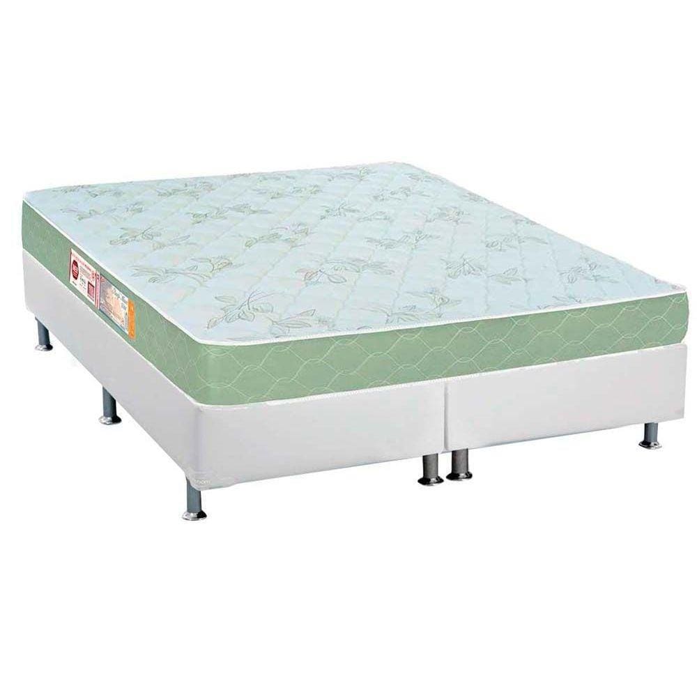 Cama Box King: Colchão Espuma D33 Castor Sleep Max + Base CRC Courano White(193x203)