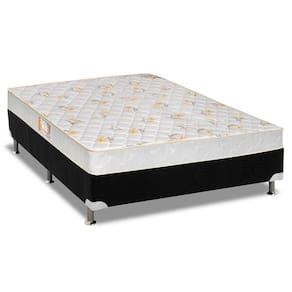 Cama Box Casal: Colchão Espuma Castor D28 Sleep Max + Base CRC Suede Black(138x188)