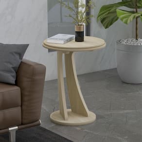 Mesa Lateral Redonda 50cm X 50cm Tutti Marromle