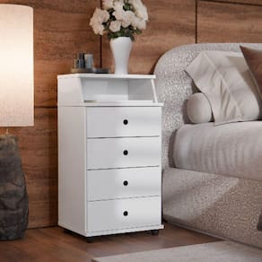 Mesa de Cabeceira Luxo II New Branco - EJ Móveis