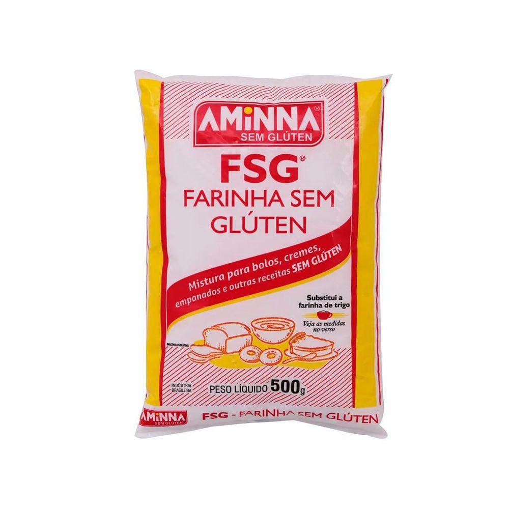 Kit 3 Farinha Fsg Sem Glúten Massas E Bolos 500G Aminna