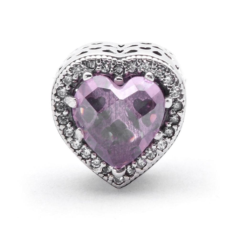 Berloque Separador Radiante Coração Rosa