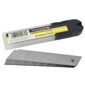 Jogo Refil Lâmina Estilete Largo 25Mm Com 10 Lâminas