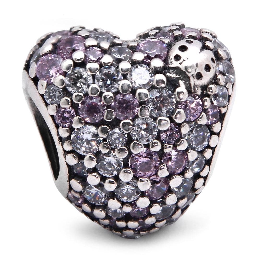 Berloque Separador Coração Com Joaninha