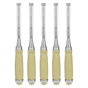 Kit 5 Formão Madeira Corte Entalhe 1/2 Pol 12Mm Tradestar