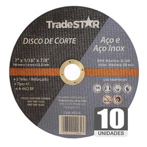 Disco De Corte Inox 180 1.6 Kit 10 Peças