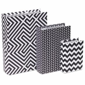 Kit 3 Livros Caixa Estampados P&B - Mart