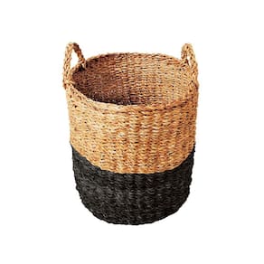 Cesto Seagrass Redondo c/Alça Balki Black 40 Tyft - Yoi