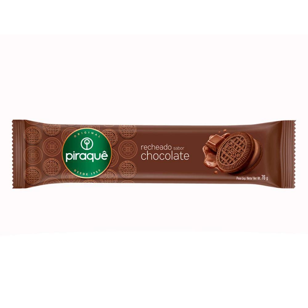 Biscoito Piraquê Recheado Sabor Chocolate 76g