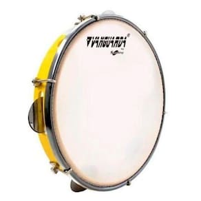 Pandeiro Vanguarda 10 Abs Amarelo Pele Leitosa