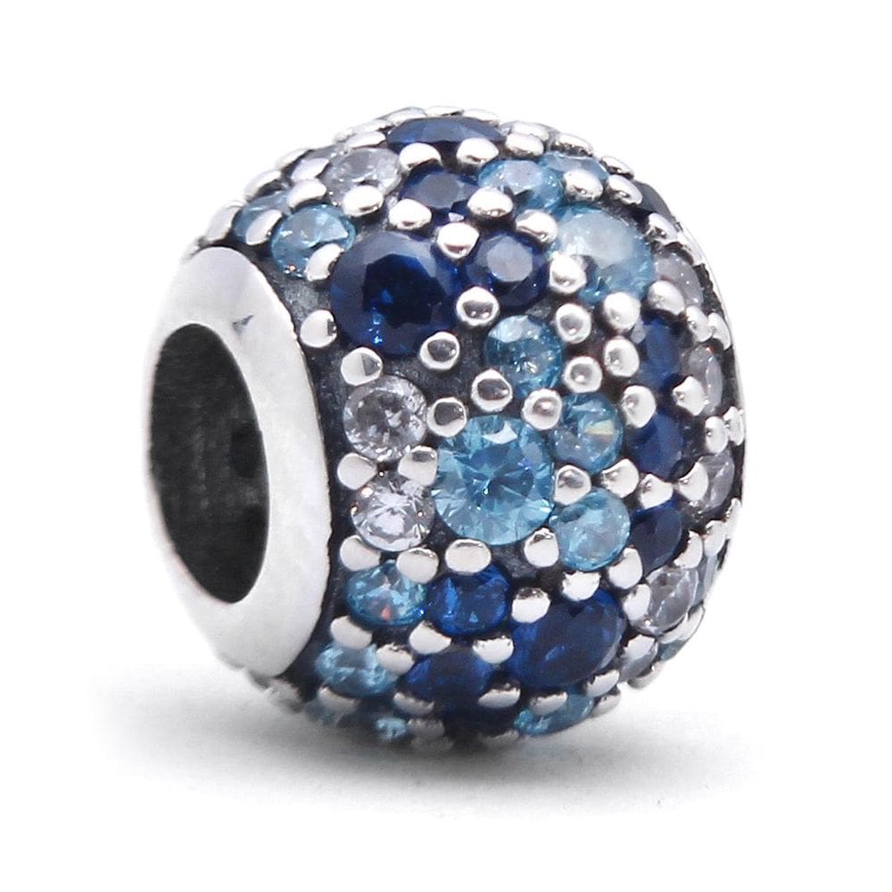 Berloque Mundo Briller Separador Brilho Azul Prata