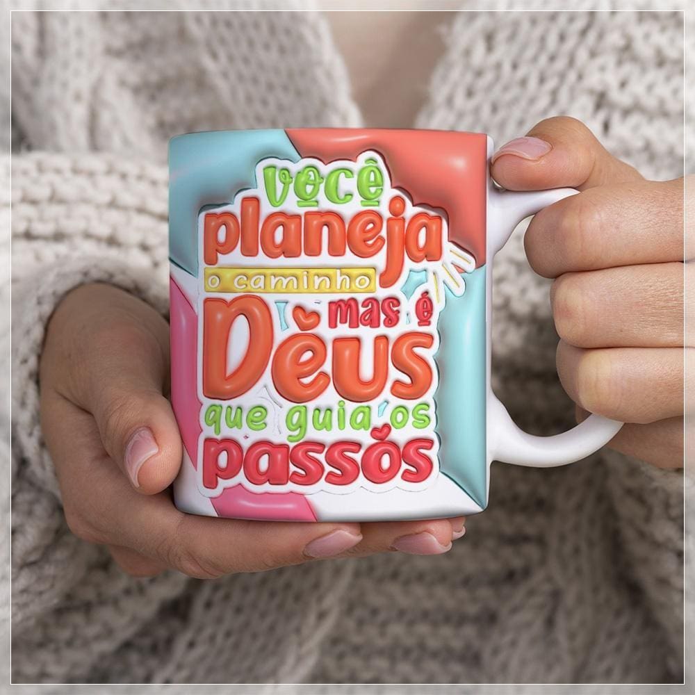 Caneca Estampada Deus Guia seus Passos
