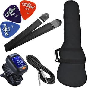 Kit Acessórios Carbon Contrabaixo Capa Palhetas Afinador