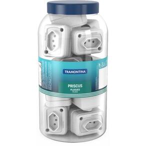 Tomada Retangular Branca 2P T 10A 250V~ Embalagem Em Pote
