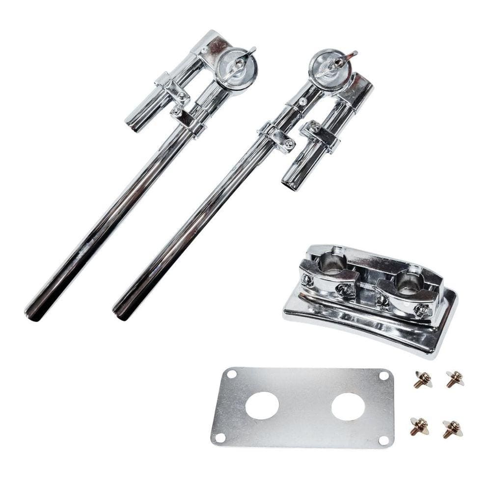 Base Dupla + 2 Tom Holder 7/8 2.2cm Cromado Reforçado