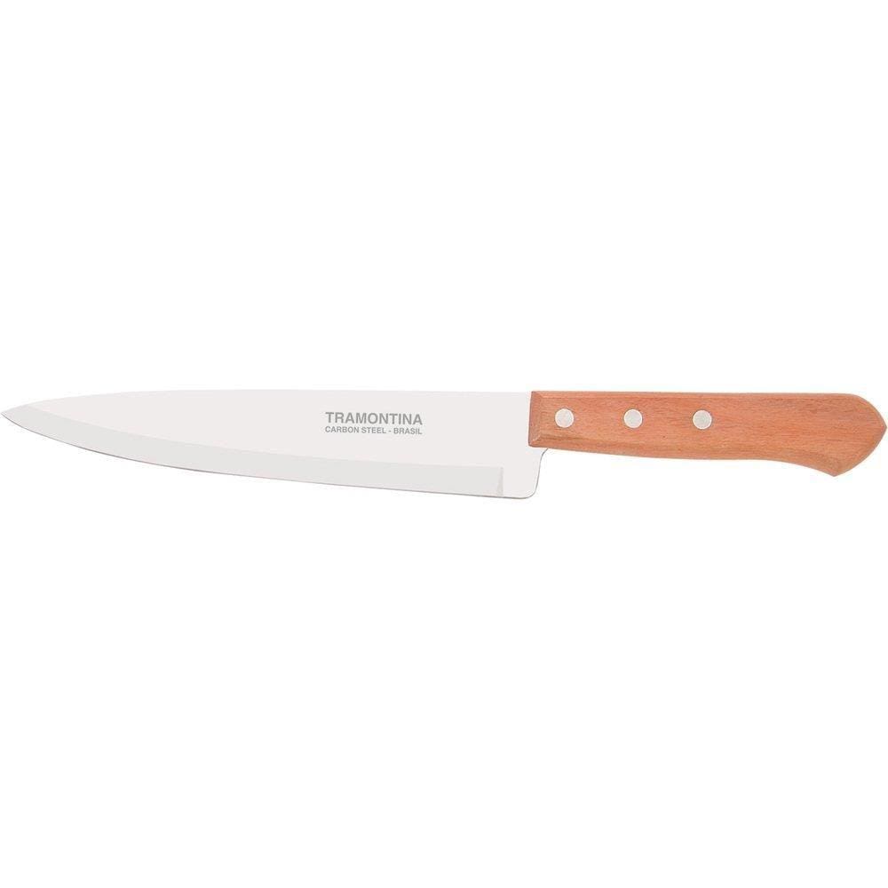 Faca Peixeira Tramontina 7” Aço Carbono Cabo Madeira 12 Peças