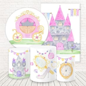 Kit 2 Painéis E Capas 3D Sublimado Castelo Fkpc-1592