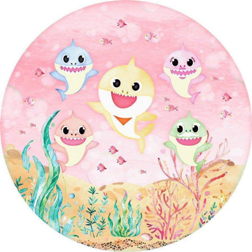 Painel Redondo 3D Sublimado Baby Shark Frd-4607