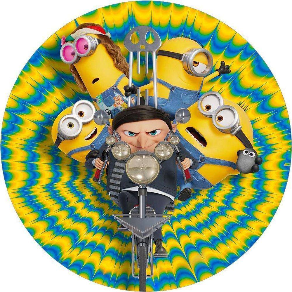 Painel Redondo 3D Sublimado Minions Frd-6199