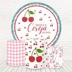 Painel Redondo E Capas 3D Sublimado Frutinhas Fkpc-1646