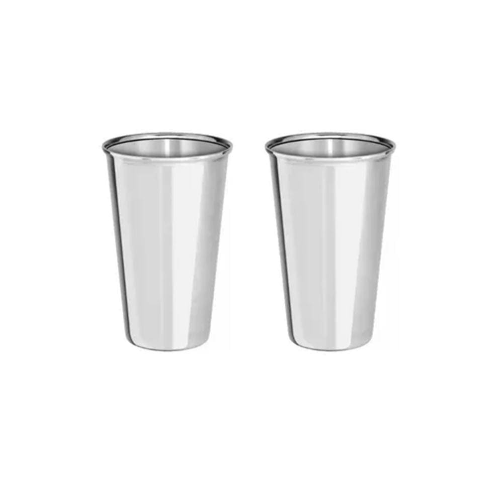 Kit 2 Copos Aço Inox Agua Suco Resistente 200Ml Inquebrável
