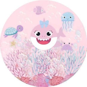 Painel Redondo 3D Sublimado Baby Shark Frd-968
