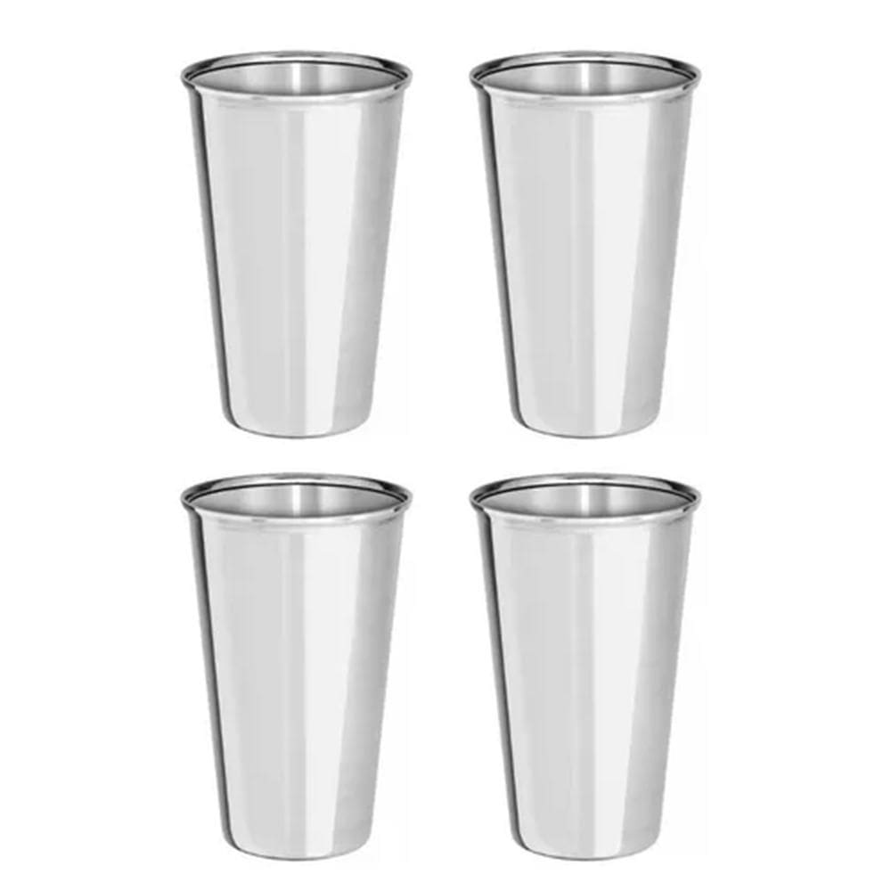 Kit 4 Copos Aço Inox Agua Suco Resistente 200Ml Inquebrável