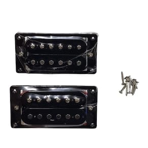 Captador Guitarra Humbucker Cerâmico Preto Kit com 2 Hook
