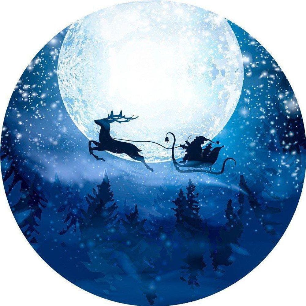 Painel Redondo 3D Sublimado Natal Frd-5368