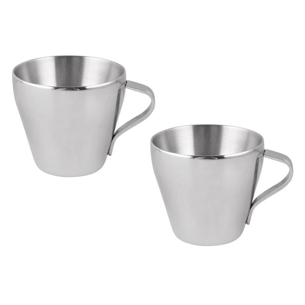 Kit 2 Xícaras Café Expresso Parede Dupla Aço Inox 80Ml