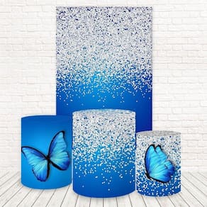 Painel Retangular E Capas 3D Sublimado Borboletas Fkpc-1578
