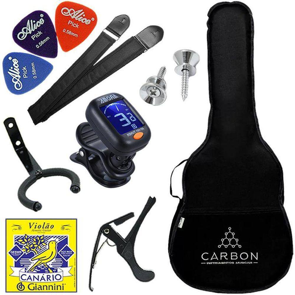 Kit Acessórios Violão Clássico Capa Palhetas Correia