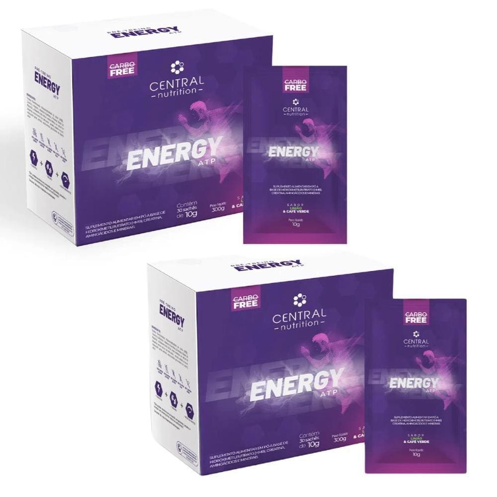 Kit 2X Energy Atp 30 Sachês De 10G 300G Limão - Central
