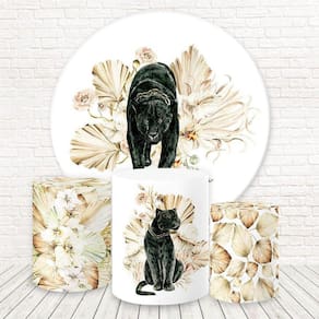 Painel Redondo Capas Tecido Sublimado Animal Print Fkpc-1302