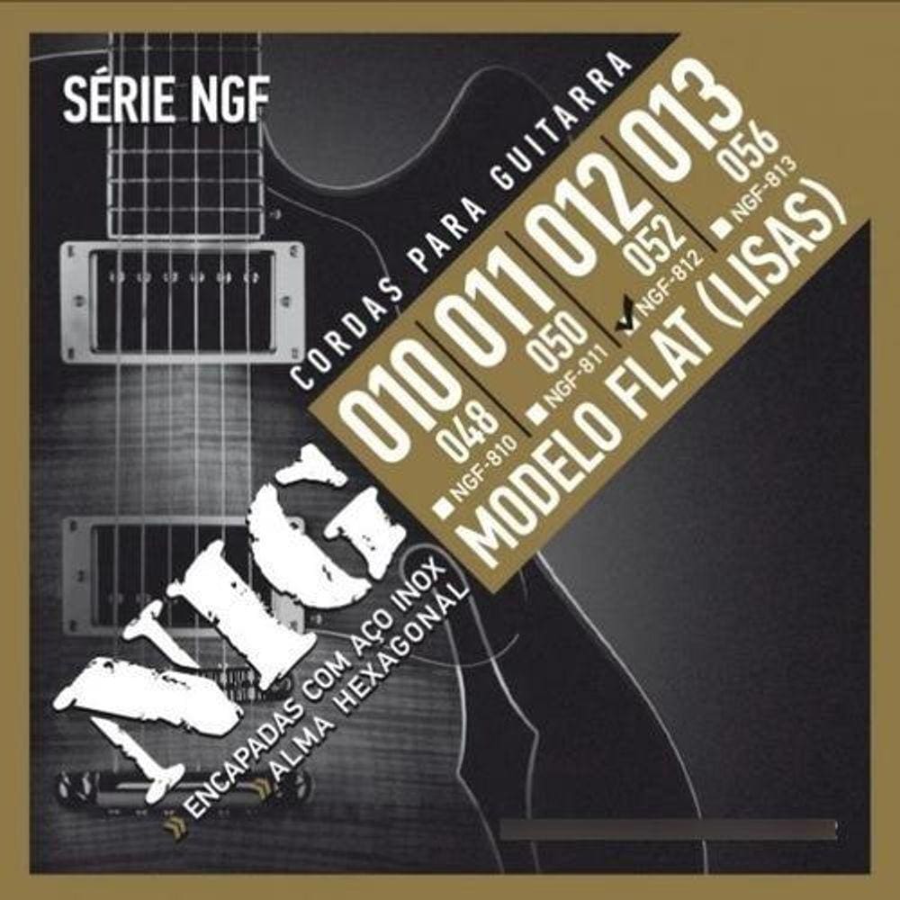 Encordoamento Guitarra NIG NGF-812 Flat .012 Durável