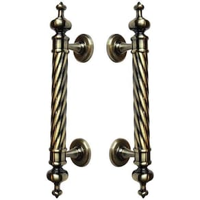 Puxador Duplo Napoli 305mm Bronze Antigo Porta Pivotante