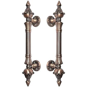 Puxador Duplo 335mm Cobre Antigo Porta Pivotante