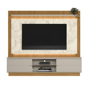 Home Ripado com Led Para Sala de Estar Tv ate 75`` Guatavita L01 Nature Petra Clique Chique