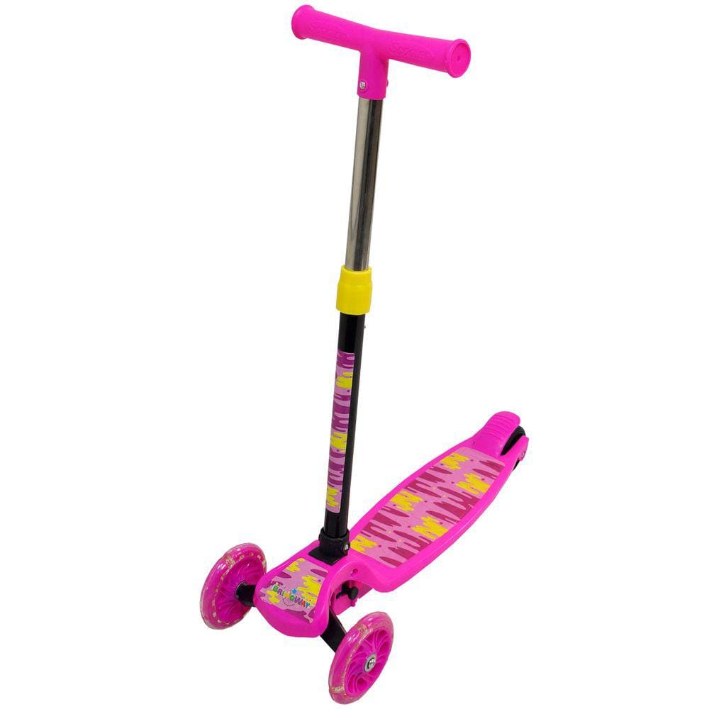 Patinete Infantil 3 Rodas em Pvc Freio Dobrável Masculino Feminino Menino Menina Importway Bw-283