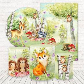 Kit 2 Painéis E Capas Tecido Sublimado Bosque Fkpc-1384