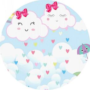 Painel Redondo 3D Sublimado Chuva De Amor Frd-2216