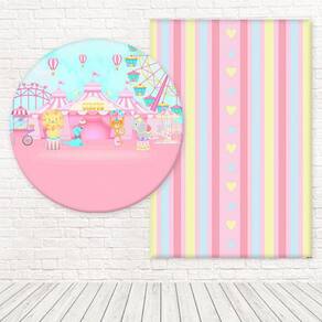 Kit Painéis Casadinho 3D Sublimado Circo Rosa Fpc-020