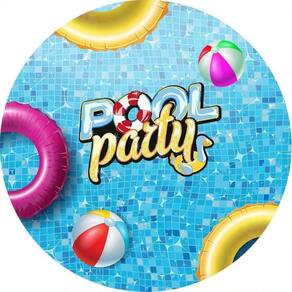 Painel Redondo 3D Sublimado Pool Party Frd-1043