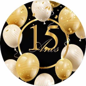 Painel Redondo Tecido Sublimado 3D Meus 15 Anos Frd-5954