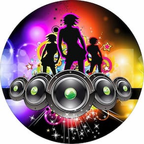 Painel Redondo 3D Sublimado Balada Neon Frd-5206