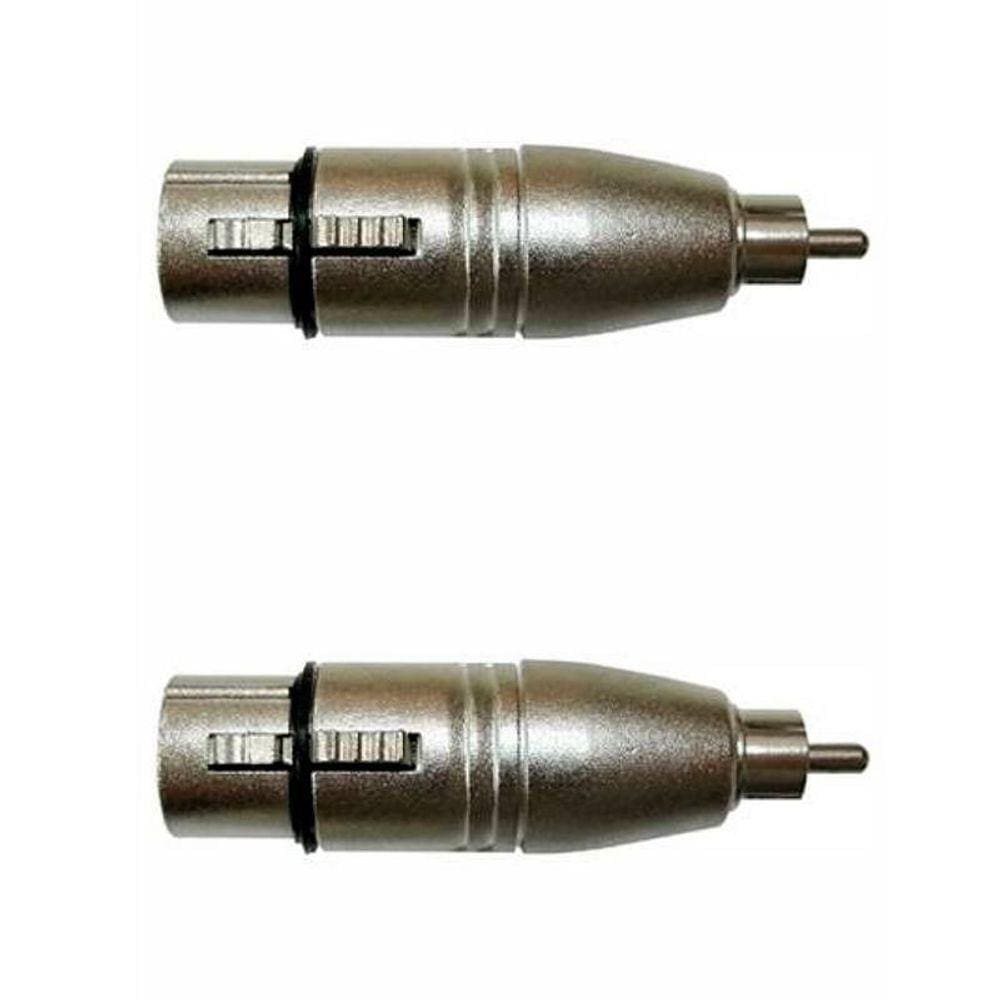 Kit Adaptadores Rca Macho P-xlr 3p Fêmea Niq. Wc 242 Ad (2un) Wireconex - Pç - 2